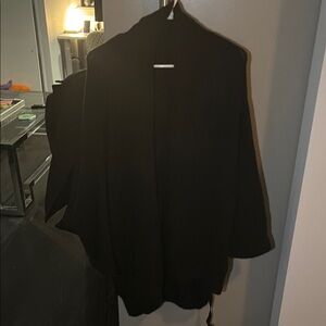 Black Open Front Sweater